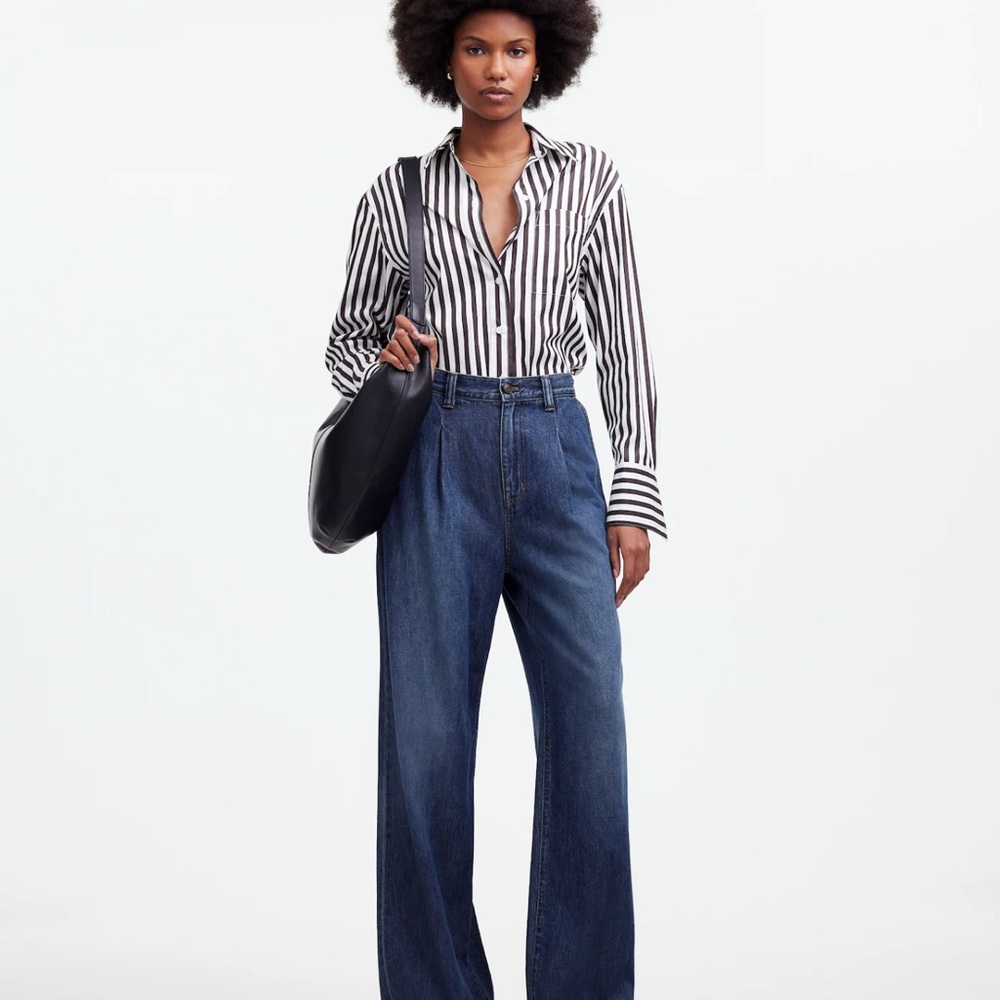 NWT Madewell The Harlow Wide-Leg Jean: Airy Denim Edition Sz 32